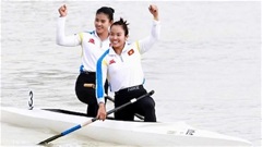 Đôi nữ Nguyễn Thị Hương và Diệp Thị Hương giành HCĐ môn canoeing